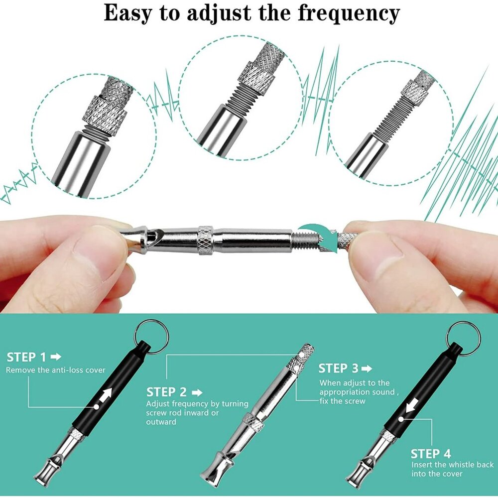 NEW (2-PACK) ANIMAL TRAINING WHISTLES ULTRASONIC SOUND ADJUSTABLE PITCH CONTROL